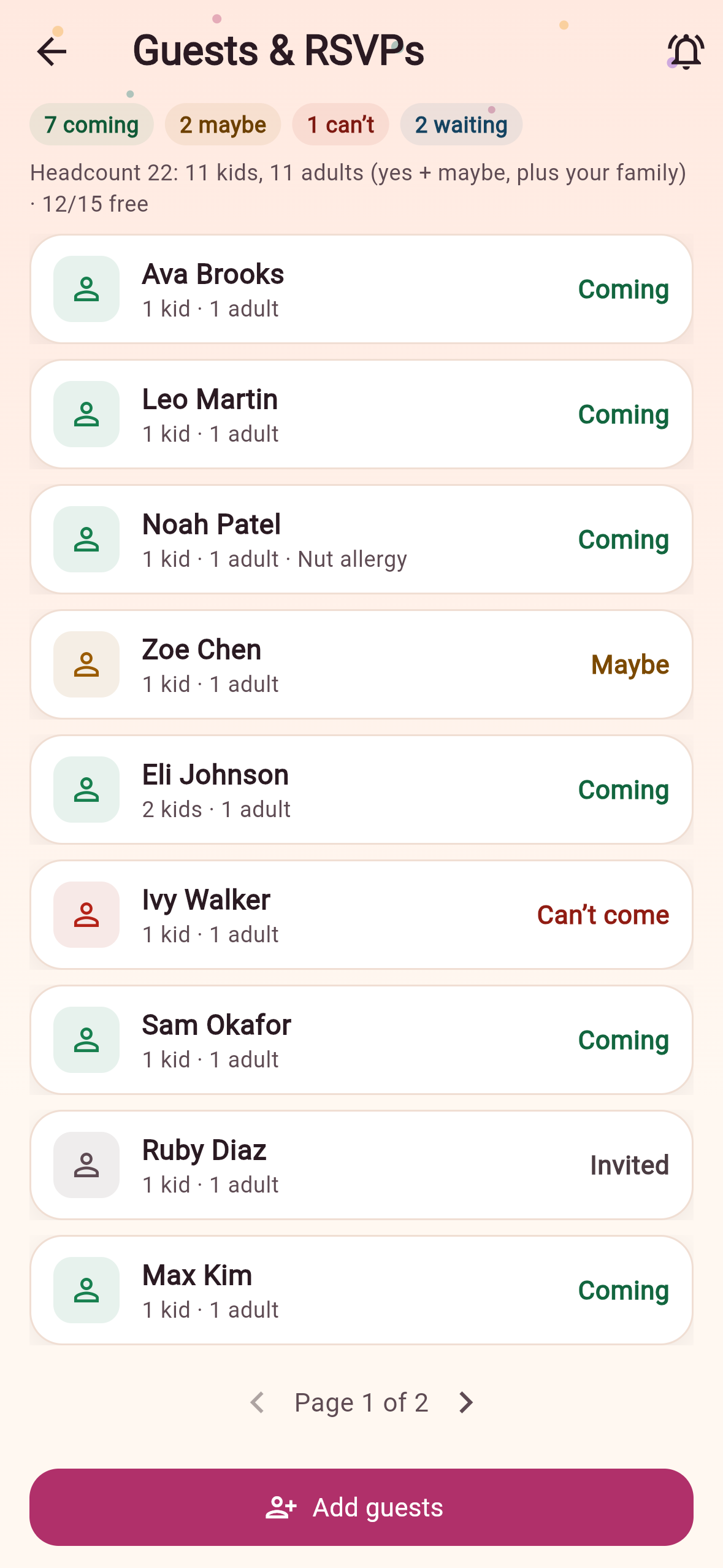 Guests and RSVPs